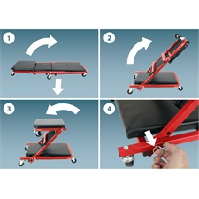 2-funkciós szerelőszék, és autó-aláfekvő ágy, gurulós, max.: 150 kg