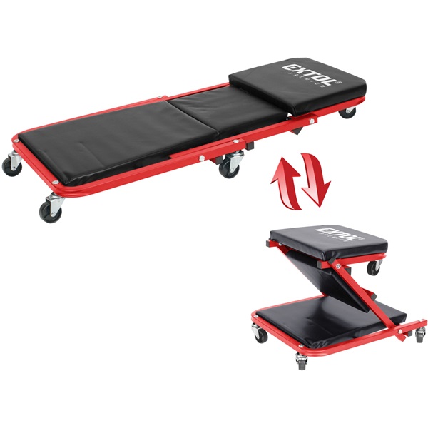 2-funkciós szerelőszék, és autó-aláfekvő ágy, gurulós, max.: 150 kg
