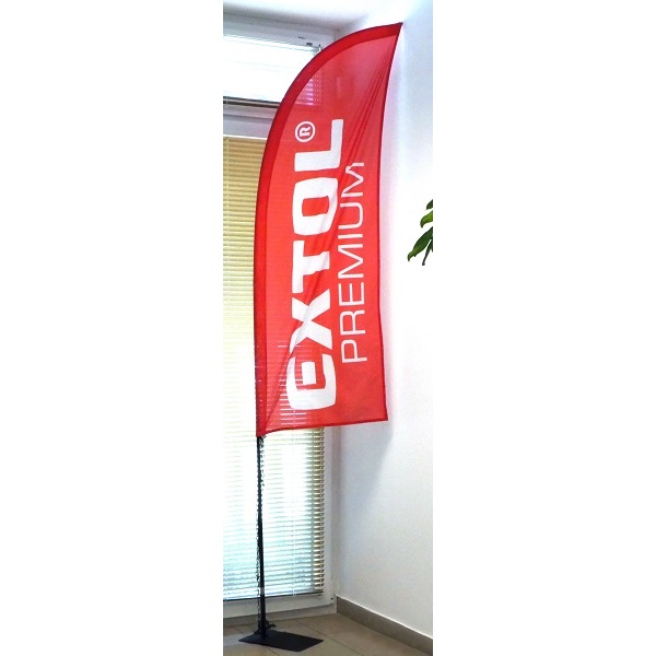 Extol Premium beltéri  strandzászló 2,5m-es rúdhoz - CSAK A ZÁSZLÓS RÉSZE TALP ÉS ÁRBÓC NÉLKÜL!