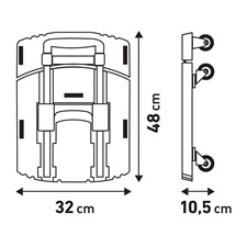 kézikocsi, összecsukható, max.teherbírás:100kg, 6 db kerék