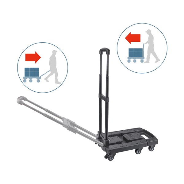 kézikocsi, összecsukható, max.teherbírás:100kg, 6 db kerék