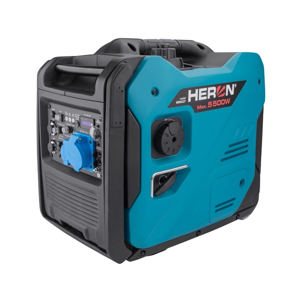 Heron, benzinmotoros áramfejlesztő, csendes üzemű, 5,0 kVA, 230V, 1 fázisú, inverteres