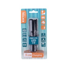 LED lámpa; 400 Lm, ALU ház, Li-ion akku