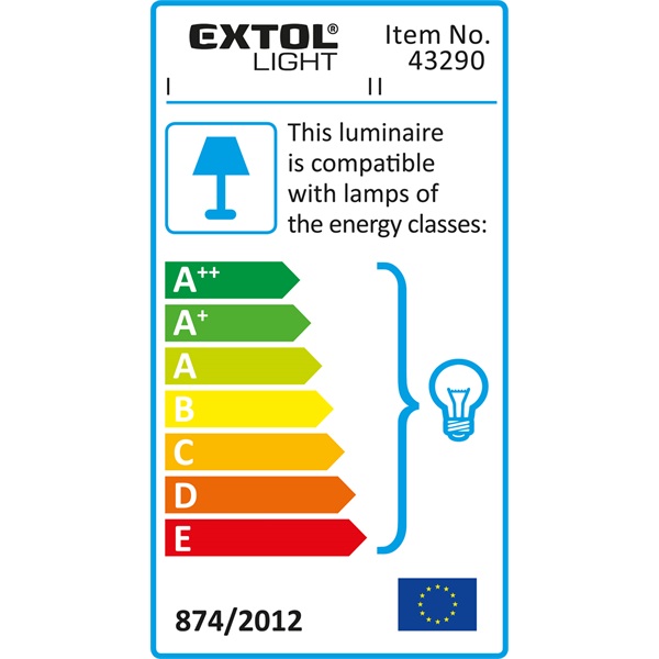 munkalámpa, izzó nélkül, E27 foglalat, max. 60W; kampós akasztó + csiptető, 230V/50Hz, 5 m kábel