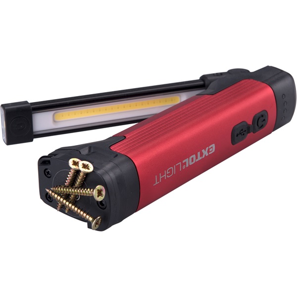 LED munkalámpa, USB tölthető; 400 Lm, Li-ion akku