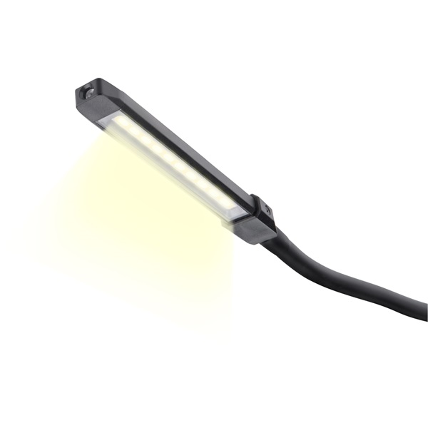 LED munkalámpa, USB tölthető; 500 Lm, cserélhető Li-ion akku, 2500 mAh, flexibilis szár