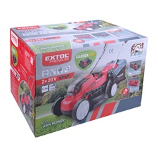 akkus fűnyíró gép, Garden20V, 20V, 2×2000mAh, Li-ion, vágási kapacítás 33cm, állítható magasság, szénkefe mentes