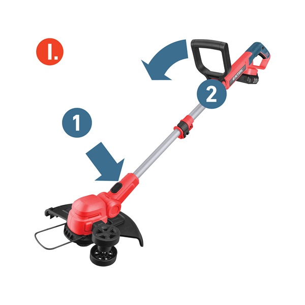 akkus fűszegélynyíró gép Share20V, 1db 2000 mAh Li-ion akku, 1db töltő