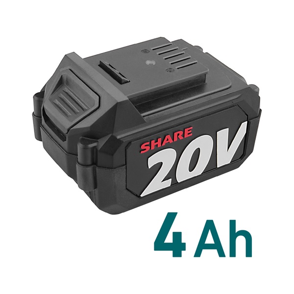 akkus lombfúvó Share20V, 20V, Li-ion, kefementes,  1db akku, 1db töltő, 4000 mAh