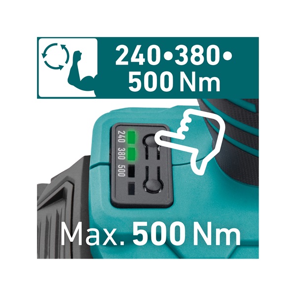 akkus ütvecsavarozó, Share20V, 1/2" négyszög,szénkefe mentes, Li-ion;  AKKU és TÖLTŐ NÉLKÜL, 500 Nm