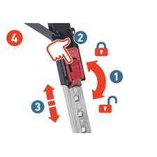 asztalosbak/fűrészbak állítható, összecsukható; 600 - 850 mm, max. terhelés: 550 kg, saját tömeg: 7,9 kg