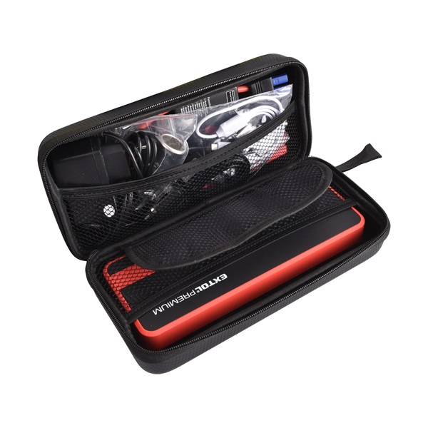 autós indító, benzin- és dízelmotorokhoz., beépített 18000 mAh Li-polimer akkuval + power bank 5V és 19V, "bikázó", 700A