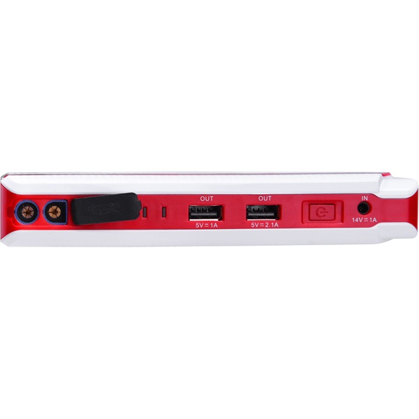 autós indító, benzinmotorokhoz, beépített 9000 mAh Li-polimer akkuval + power bank 5V, "bikázó", 400A