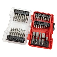 behajtó klt. 37 db Cr.V., lapos, PH, PZ, HEX, TTa, SQ, dugófej, bittartó szár,  műanyag tartóban