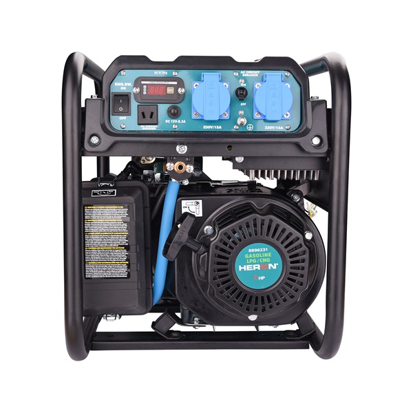 benzin-gázmotoros áramfejlesztő, 3,7 kVA, 230V, 1 fázisú, inverteres