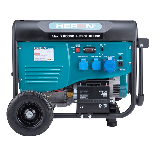 Heron, benzinmotoros áramfejlesztő, max 6800 VA, 230V, önindítós