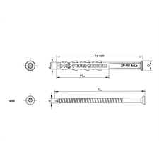 keretrögzítő dübel RS süllyesztett fejjel 8×60mm, 50db
