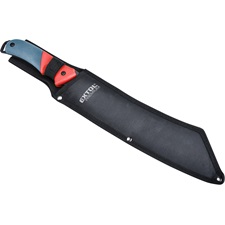 bozótvágó kés (machete), teljes/penge hossz: 400/265mm, ívelt rozsdamentes acél penge, PP+TPR nyél, nylon tok