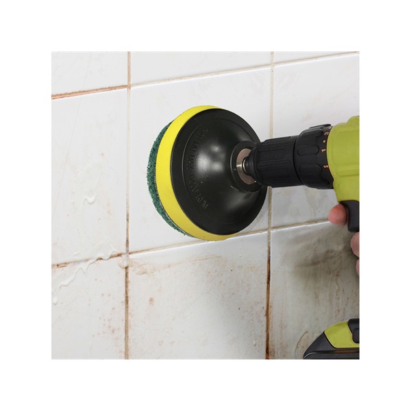 dörzsölő/csiszoló/polírozó klt. 10 db; 1/4"×25 mm csap, fúrógépbe fogható, tépőzáras