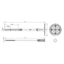 szigetelés rögzítő dübel, acél szeggel FIX-M, 10×100mm, 100db
