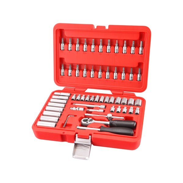 dugókulcs klt. CV., 45fog; 1/4", 57db, dugófejek: 4-14mm, bitdugófej (-, +, imbusz, torx)