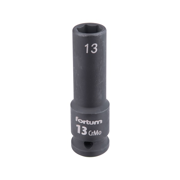 gépi (impakt) dugófej 1/2", 13 mm, L 78 mm, feketített, FORTUM