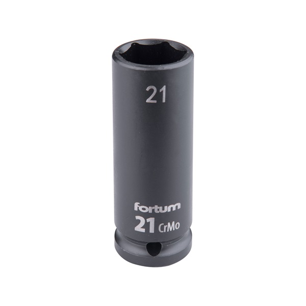 gépi (impakt) dugófej 1/2", 21 mm, L 78 mm, feketített, FORTUM