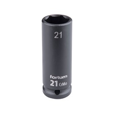 gépi (impakt) dugófej 1/2", 21 mm, L 78 mm, feketített, FORTUM