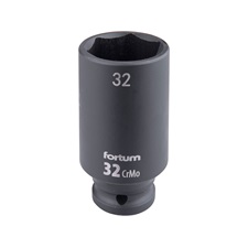 gépi (impakt) dugófej 1/2", 32 mm, L 78 mm, feketített, FORTUM