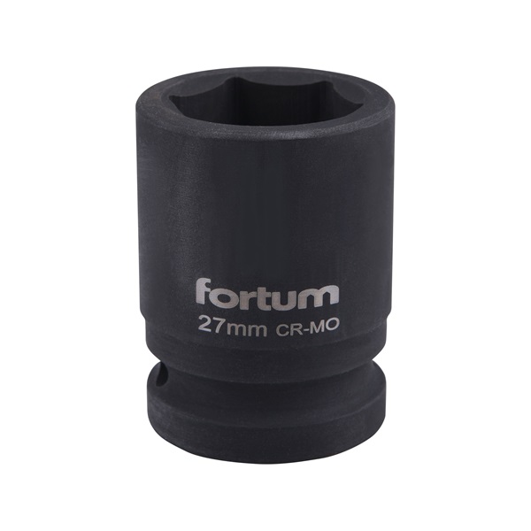 gépi (impakt) dugófej 3/4", 27mm, L 52 mm, feketített, FORTUM
