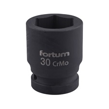 gépi (impakt) dugófej 3/4", 30mm, L 54 mm, feketített, FORTUM