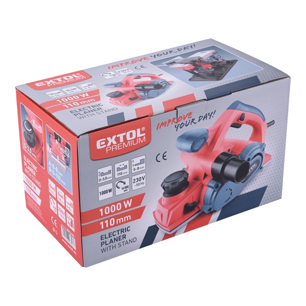gyalugép 1000W, 16.000 1/perc, kés: 110mm, mélység: 0-3,0 mm, falcolás: 0 -8,0 mm - ÁLLVÁNY NÉLKÜL!