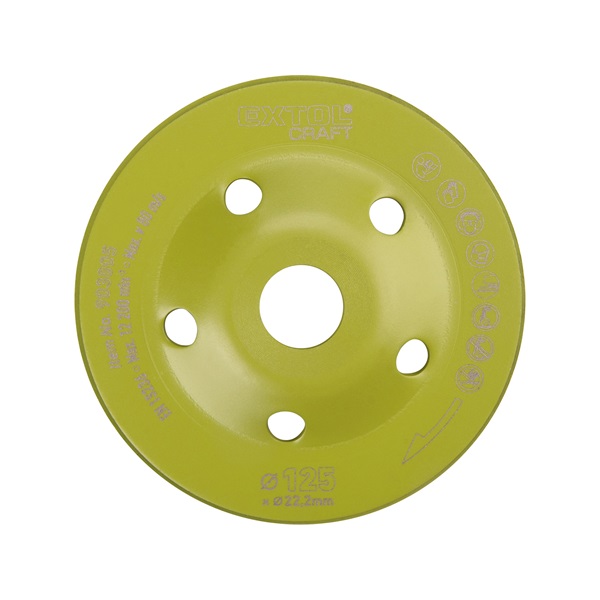 gyémántcsiszoló korong; 125mm×22,2mm, Turbo/lamellás jellegű