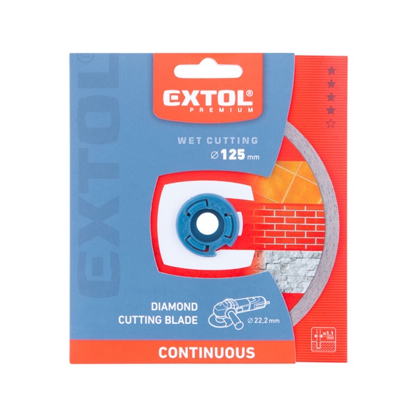 gyémántvágó csempevágáshoz (sima), extra vékony, vizes vágásra; 125×1,1×22,2mm, max.12.200 ford/perc