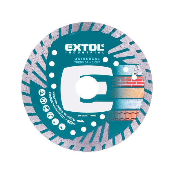 gyémántvágó, ipari korong, TURBO GRIND CUT, gyors vágás; 125×22,2×2,2mm, száraz és vizes vágásra