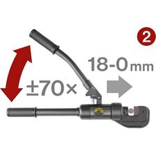 hidraulikus betonacél vágó, tartomány 4-16mm, hossza 430mm, löket 18mm, 60kN, CrMoV pofa