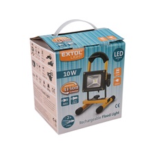 hordozható LED lámpa (reflektor), 10W, 800 lm; IP65, Li-ion akkus tölthető