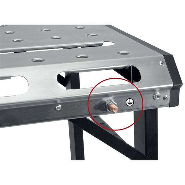 hordozható hegesztő pad, állítható, összecsukható; magasság: 705 - 930 mm