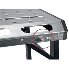 hordozható hegesztő pad, állítható, összecsukható; magasság: 705 - 930 mm