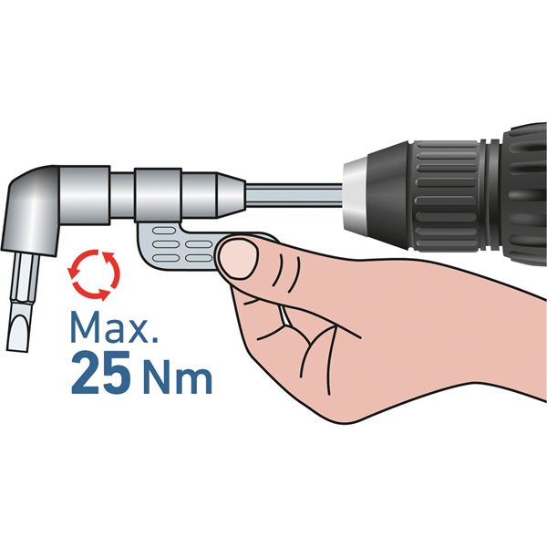 hosszabbító szár BIT-ekhez, L-alakú (105°) 1/4"×140 mm; mágneses (sarokcsavarozó adapter)