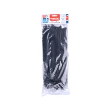 kábelkötegelő 7,2×300 mm 100db, többször használható (oldható) fekete nylon; UV-, sav- és lúgálló