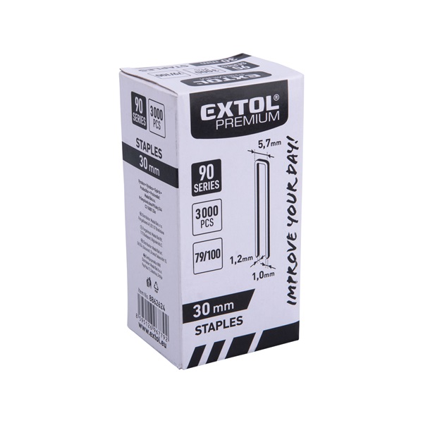 kapocs, 8891860 akkus tűzőgéphez 3000 db, 5,7×1,25×1,0 mm, hossz.: 30 mm