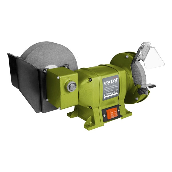 kettős köszörűgép 250W, vizes/száraz; 200mm×20×40/150×12,7×20mm, 134/2950 ford/perc, 8,5kg