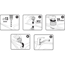 körkivágó csaptelepekhez (csavaros lemezlyukasztó / stancoló); 35 mm