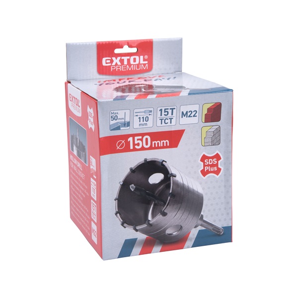 körkivágó téglához, SDS Plus befogás; 150mm, M22×170mm hosszúságú szár
