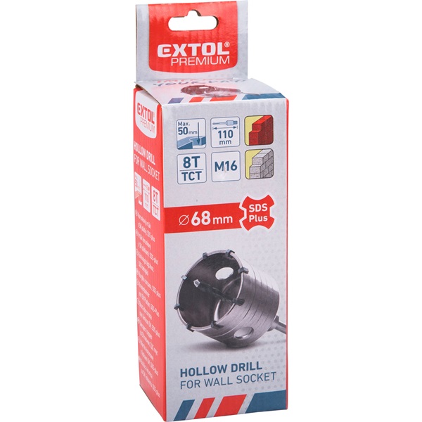 körkivágó téglához, SDS Plus befogás; 68mm, M16×100mm hosszúságú szár
