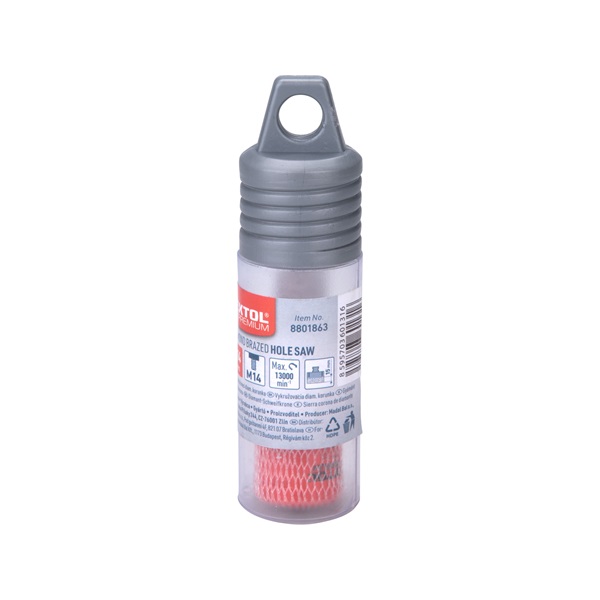 körkivágó csempére, gyémánt vágóél; 14mm × M14, sarokcsiszolóba fogható
