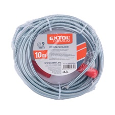 lefolyócső tisztító, 10m, 9mm átmérő,  kézi tekerővel, tisztító körömmel,   (1,9mm drótból sodorva)