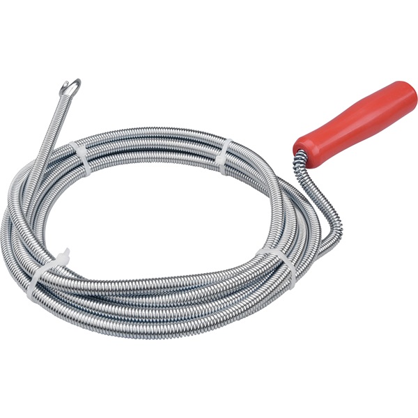 lefolyócső tisztító, 3m, 9mm átmérő, kézi tekerővel, tisztító körömmel,  (1,9mm drótból sodorva)