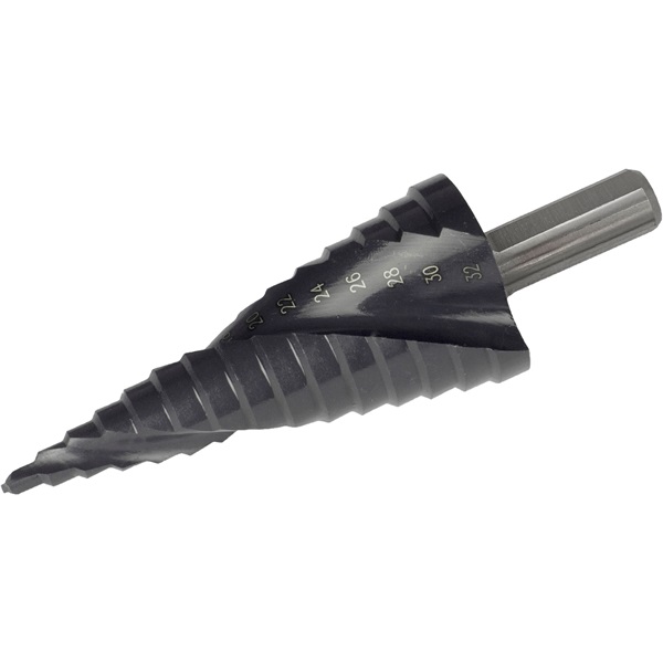 lépcsős fémfúró HSS-Co, spirál, 13 lépcsős (4-39 mm, 3 mm lépcsők), befogás: 12 mm